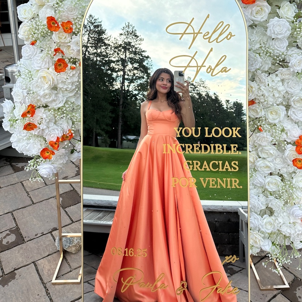 Elegant Orange Evening Gown